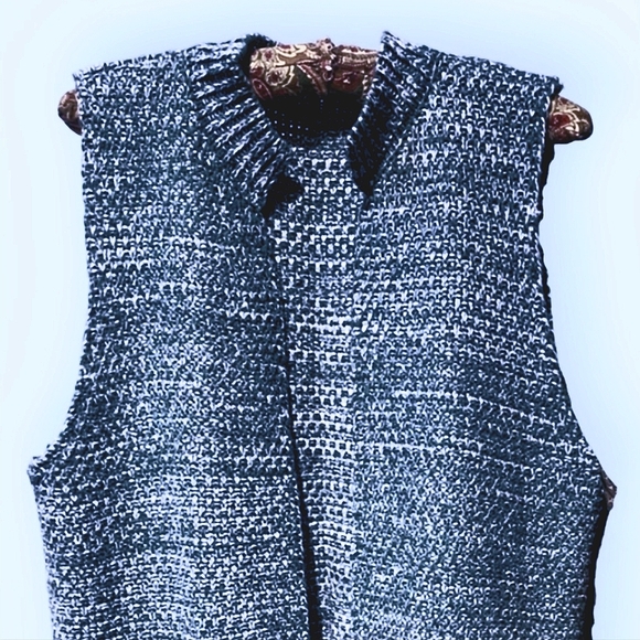 NAVY Long Vest Duster Length - Picture 2 of 7